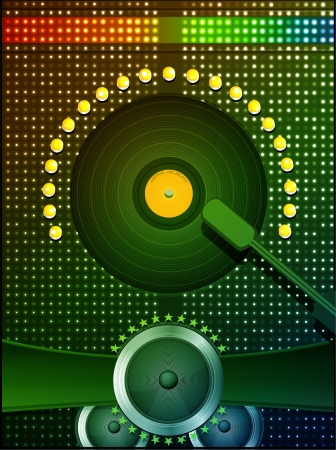 colorful vinyl player のイラスト素材