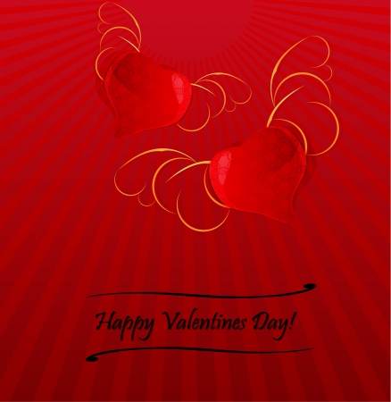 Valentines hearts with wingsのイラスト素材