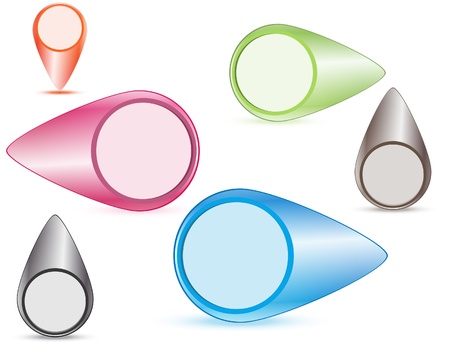 Set of colorful pins Vector のイラスト素材