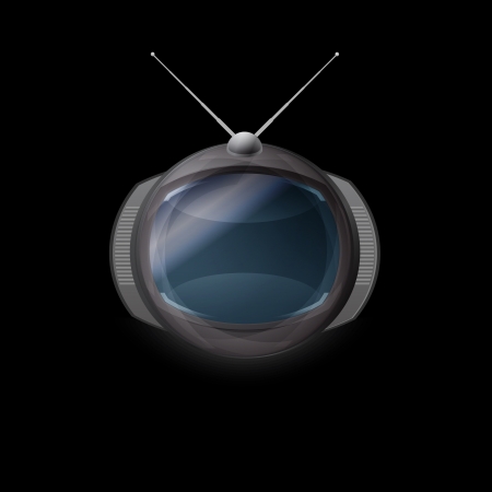 retro Tv on blackのイラスト素材
