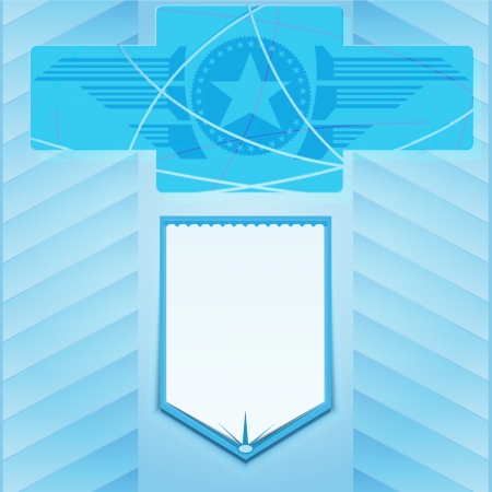 banner and star on blue background のイラスト素材