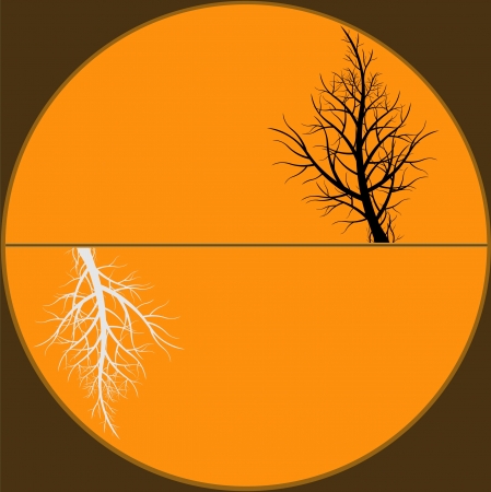 Tree silhouette on horizonのイラスト素材