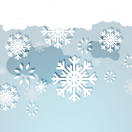 White Snowflakes on Blue Background のイラスト素材