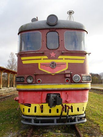 Old Soviet diesel locomotive TEP60の写真素材