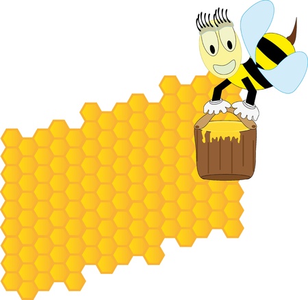 Bees and honeycombのイラスト素材