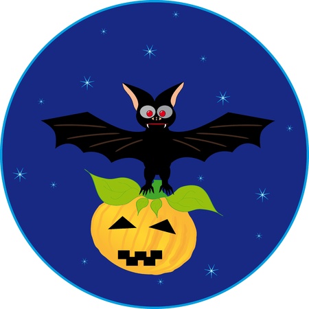Bat and pumpkin のイラスト素材