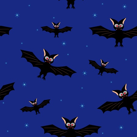 Bat in a dark blue skyのイラスト素材