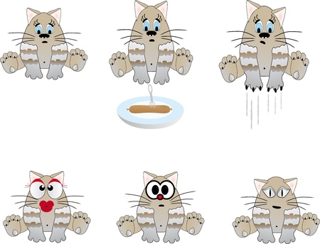 Funny cats  Vector illustrationのイラスト素材