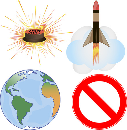 Set missile isolated on white backgroundのイラスト素材