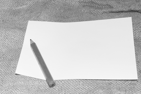 Mockup. Album pages, pencil for drawing on a tableの写真素材