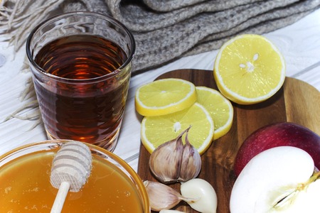 health, traditional medicine and ethnoscience concept - natural and synthetic drugsの写真素材