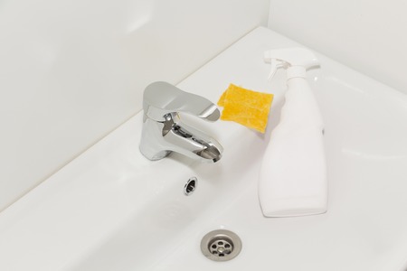 cleaning the faucet cleaning products. The cleanliness in the house.の写真素材