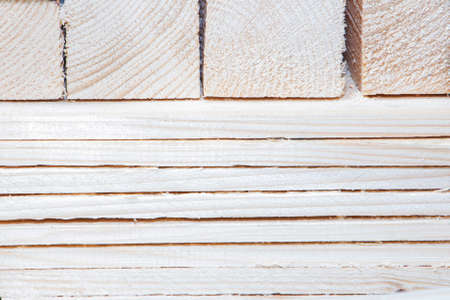 Wooden planks, lumber, industrial wood, timber. Material pine Boardの写真素材