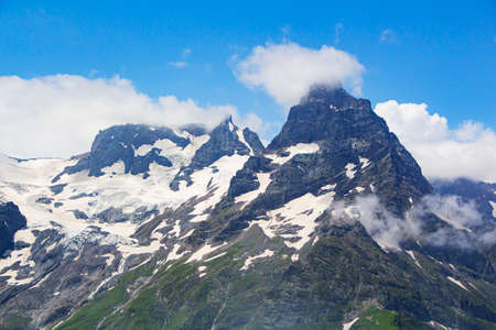 The Caucasus Mountains. Mountain peaks in summer