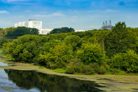 Landscape, view of the river in the afternoon. The photo was taken on the banks of the Miass River....