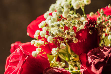 Part of the bouquet, consisting of roses and hydrangeas.のeditorial素材