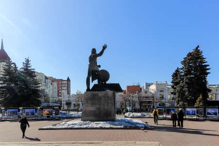 Monument to tank volunteers on Kirov Street.のeditorial素材