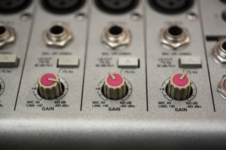 Input Sockets And Operating of the Audio Mixer.の写真素材