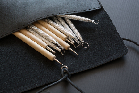 Artists sculpting tools. Set of different art tools.の写真素材