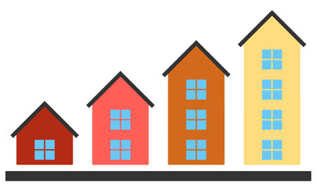 development successful grow concept with houses diagramのイラスト素材