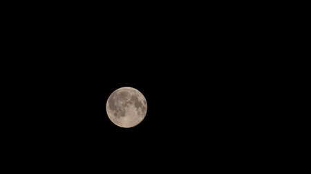 huge moon in the night black sky,の写真素材