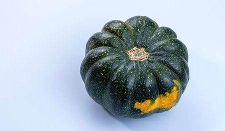 Small decorative pumpkins for Halloween on a white background, isolatedの写真素材
