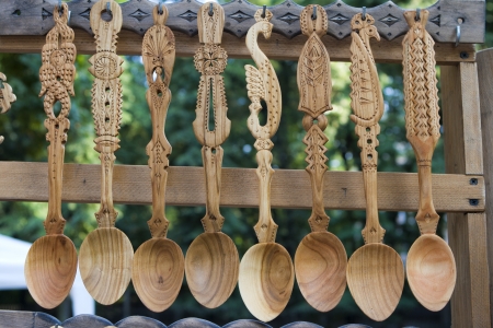 Wood spoon traditionalの写真素材
