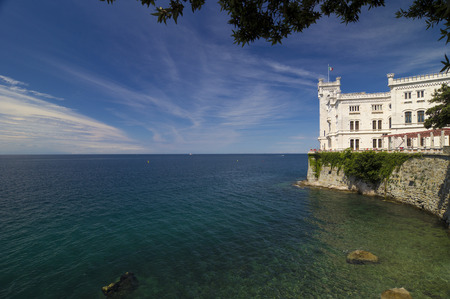 Miramare Castle and the Adriatic Seaのeditorial素材