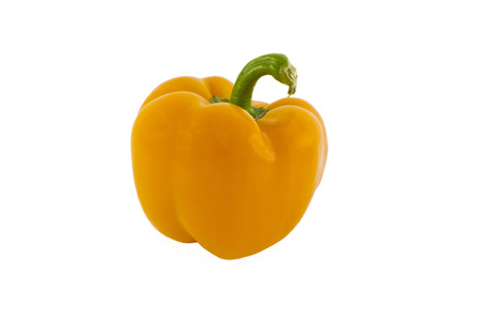 One organic orange pepper isolated on white backgroundの写真素材