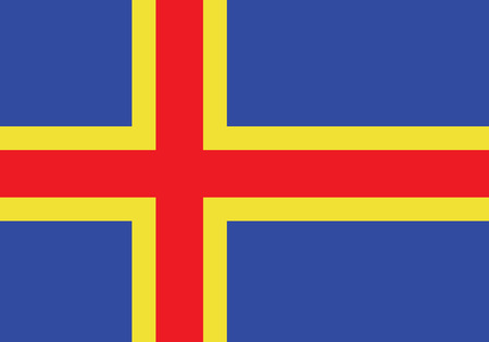 Flag of Aland Island. Vector illustrationのイラスト素材
