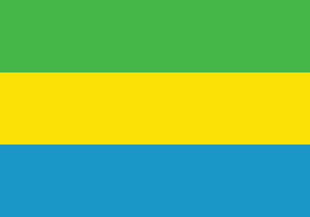 Flag of Gabon- national country symbol. Vector illustration of Gabon flagのイラスト素材