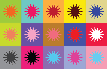 Modern carpet with colorful squares and stars. Vector illustrationのイラスト素材