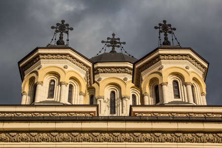 Byzantine orthodox church situated in The Alba-Carolina Citadel, Romania, the place where the coronation of the Romanian Kings took place.の写真素材