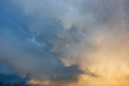 Powerful storm clouds in the evening.