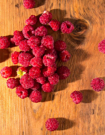 raspberry on wooden background