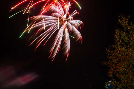 Fireworks salute in the skyの写真素材