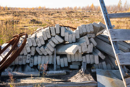 Reinforced concrete beam with metal mortgagesの写真素材