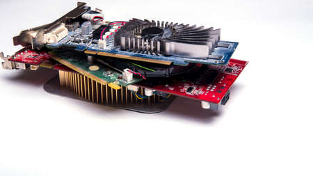 Electronics, industry, Board module, white background electronic component for different devices,...