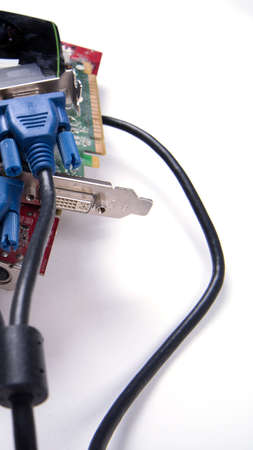Video cards, electronic circuit, computer component, boards, isolated on white background, copy...