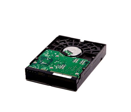 Hard drives control scheme for storing information on a white background, isolated, space for text,...