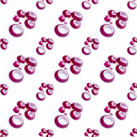 Pattern, natural purple bow, onion rings, isolated on white background, texture, wallpaper,...