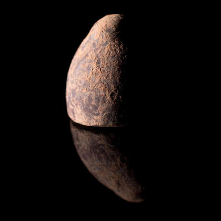 Chocolate candy truffles, on a black background, copy spaceの写真素材