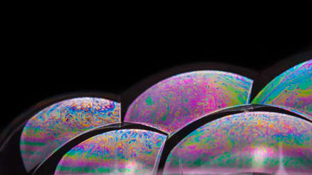 Soap bubbles with abstract pattern, close-up, macro photo, texture, pattern,