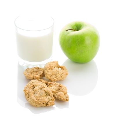 apple cookies and milkの写真素材