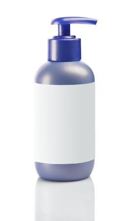 blue bottle of creamの写真素材