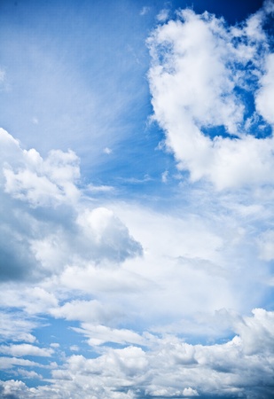 blue sky and white cloudsの写真素材