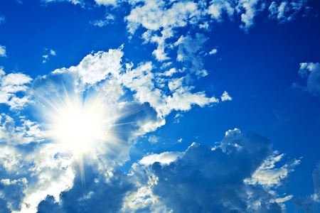 clouds and sunの写真素材