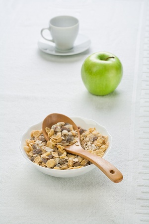 dietary food with tablewareの写真素材