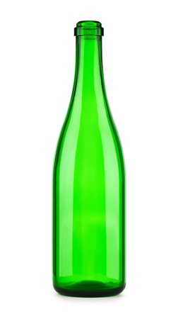 Empty bottle of champagne isolatedの写真素材