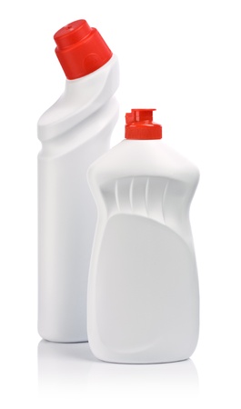 isolated bottles for cleaningの写真素材